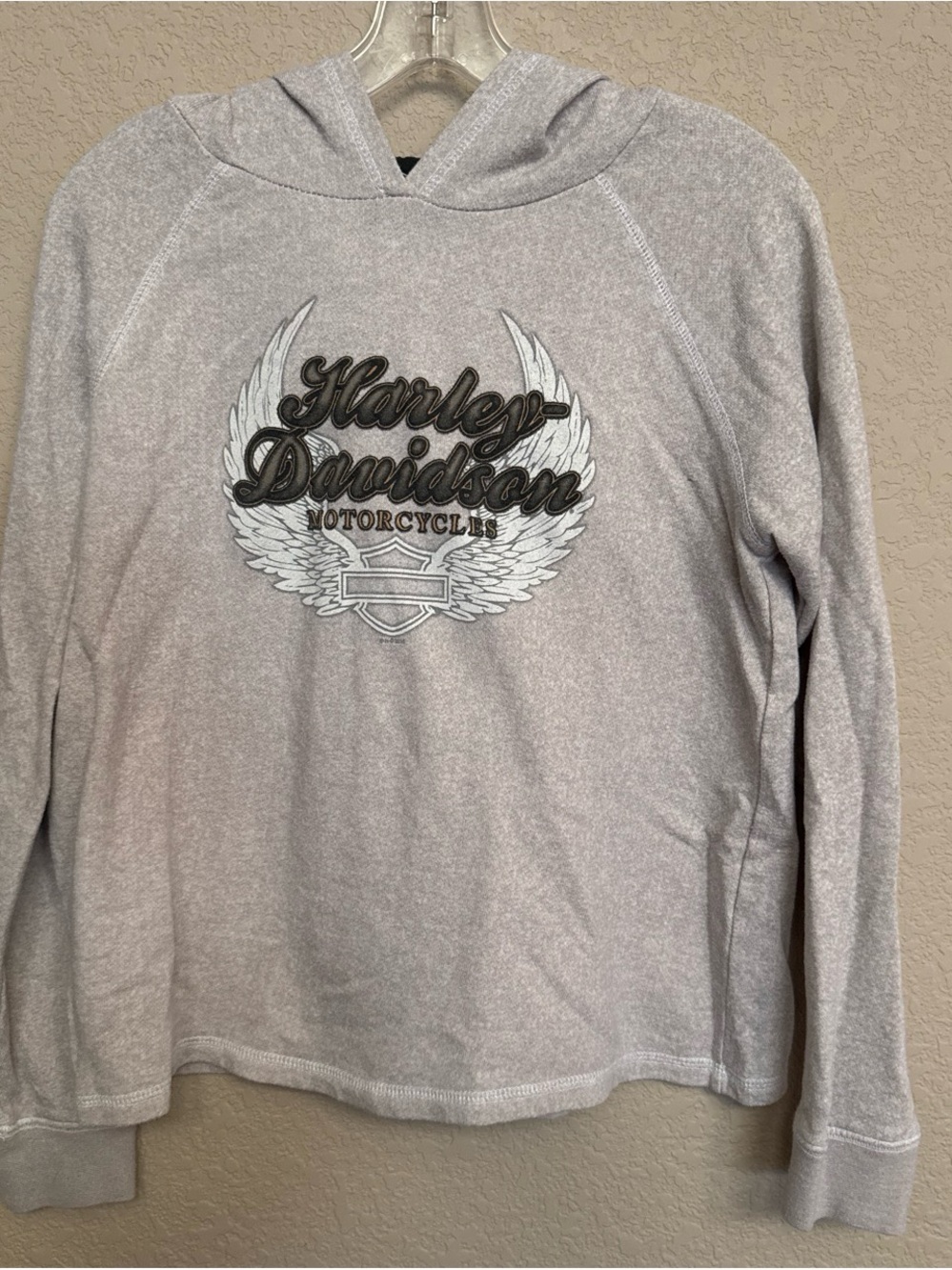 Harley-Davidson Beige/Grey Lightweight Hoodie | Large (Fits Like Medium)